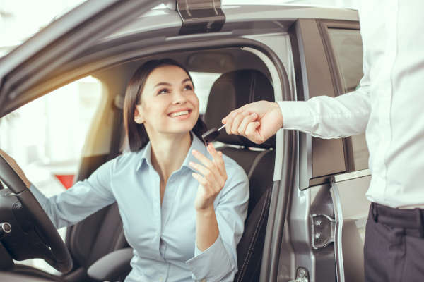 Woman car rental