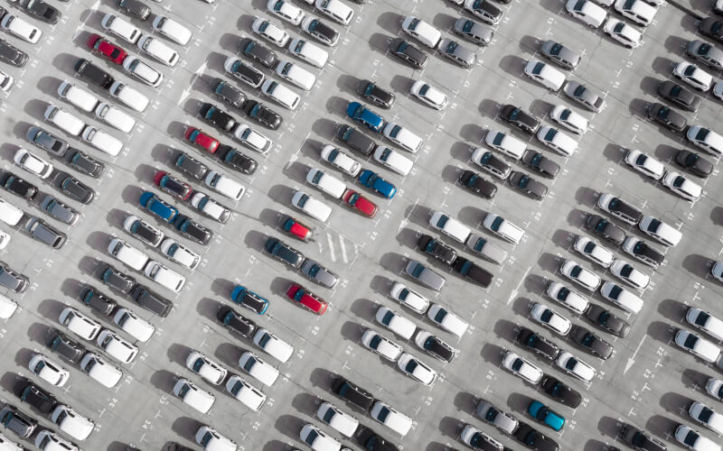Check-up Media cars parked