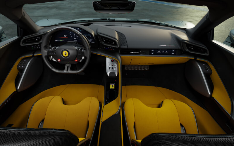 Check-up Media Ferrari 849 Testarossa gialo interior