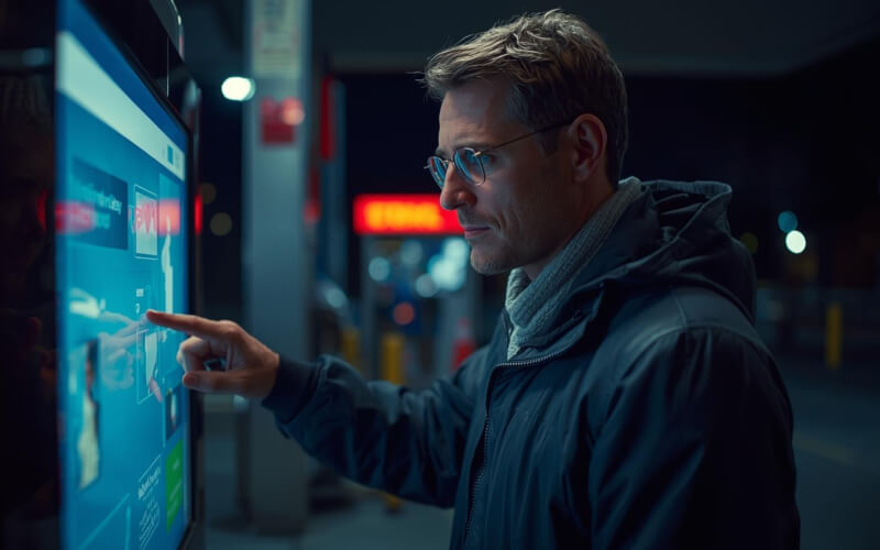 Check-up Media petrol station touch screen